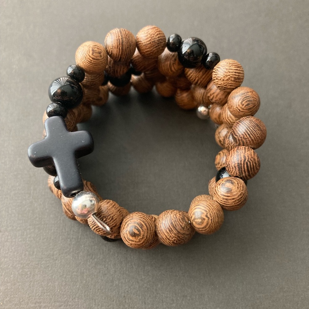 Memory Wire Rosary Bracelet